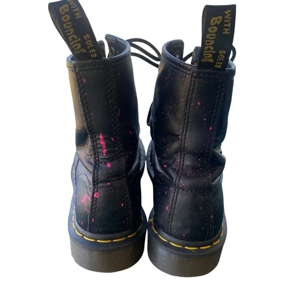 DR. MARTENS Black & Pink Combat Boots - Size 7 - Picture 4 of 8